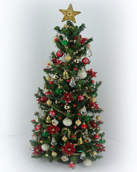 8" Luxury OOAK 12th scale Pionsettia Dollshouse Christmas Tree (image for) 8" Luxury OOAK 12th scale Pionsettia Dollshouse Christmas Tree